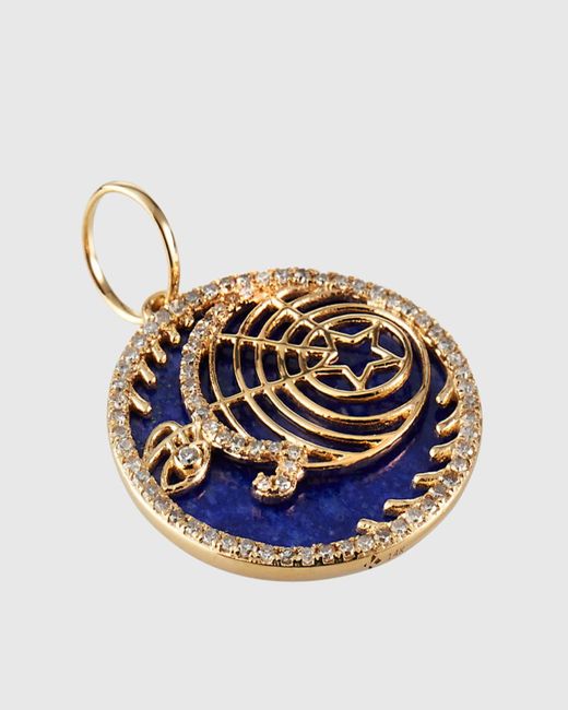 Kastel Jewelry Blue Celstial Lapis Crescent Moon And Star Pendant