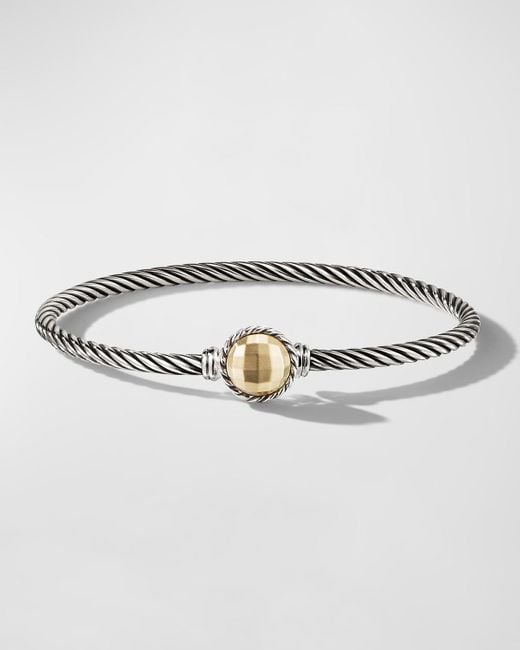 David Yurman Metallic 8mm Chatelaine Bracelet With Gemstone In Silver
