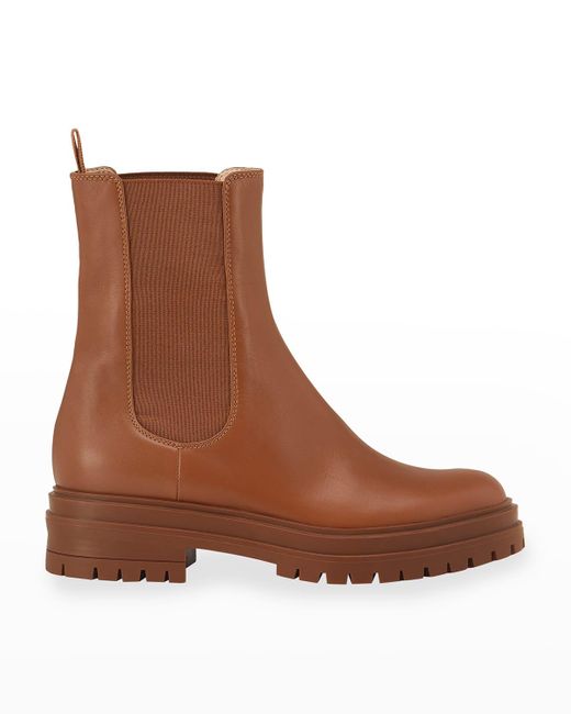 Gianvito Rossi Brown 20mm Lug-sole Chelsea Boots