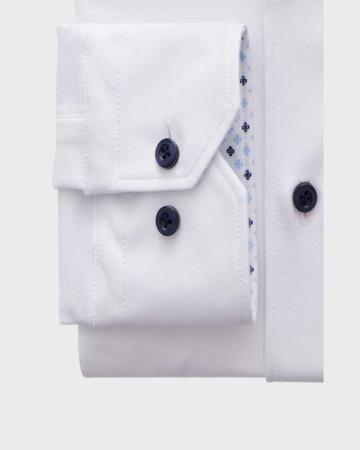 Emanuel Berg White Modern 4 Flex Stretch Knit Sport Shirt for men