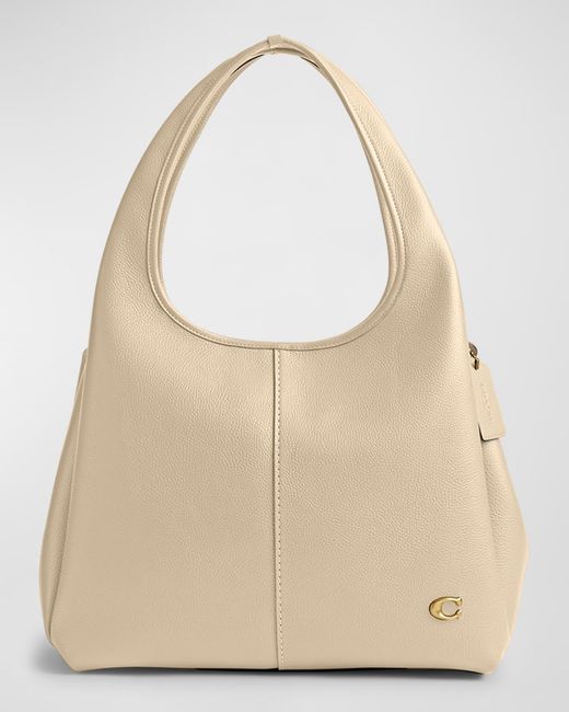 COACH Natural Lana Pebble Leather Shoulder Bag
