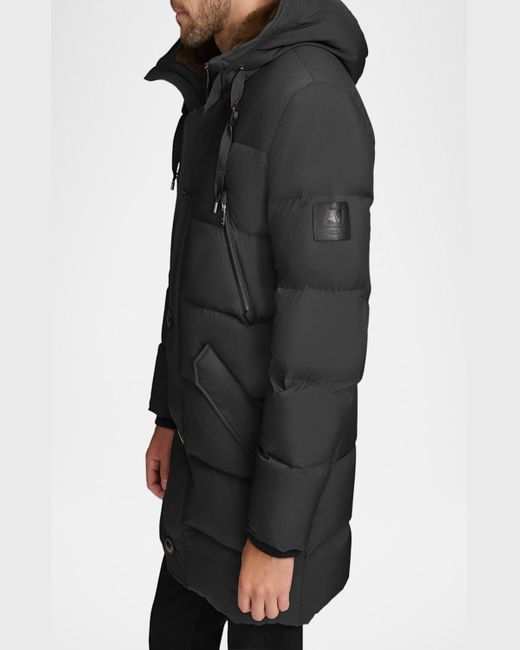 Andrew Marc Black Down Parka With Faux Rabbit Fur for men