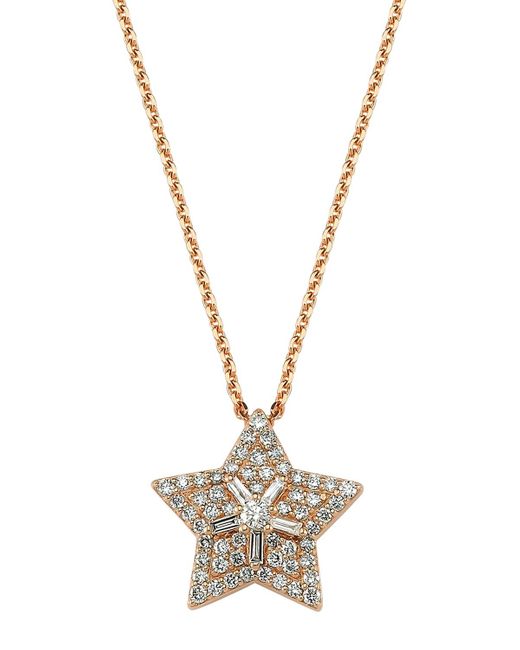 BeeGoddess Metallic 14k Rose Gold Diamond Sirius Necklace