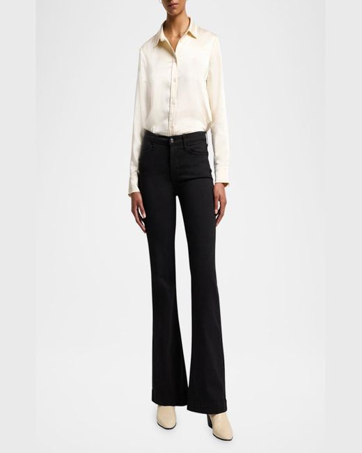 7 For All Mankind Black Dojo Tailorless Trouser Jeans