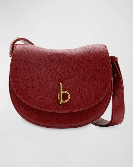 Burberry Red Rocking Horse Leather Saddle Crossbody Bag