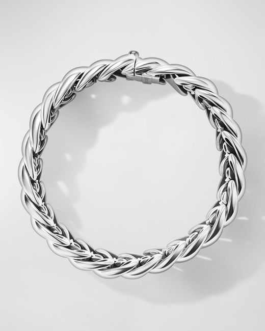 David Yurman Metallic Sculpted Cable Bracelet In Silver, 14mm