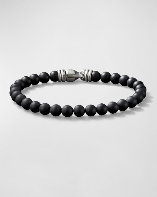 David Yurman Black Spiritual Beads Bracelet With Silver, 6mm for men