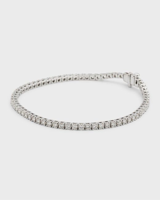 Neiman Marcus Natural 18k White Gold Round Diamond Bracelet, 7"l, 3.0 Tcw