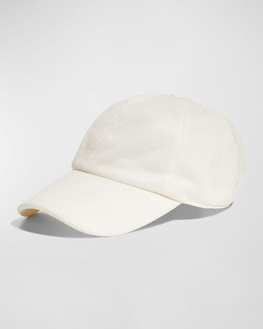 The Row White Caspian Silk Piqué Baseball Hat