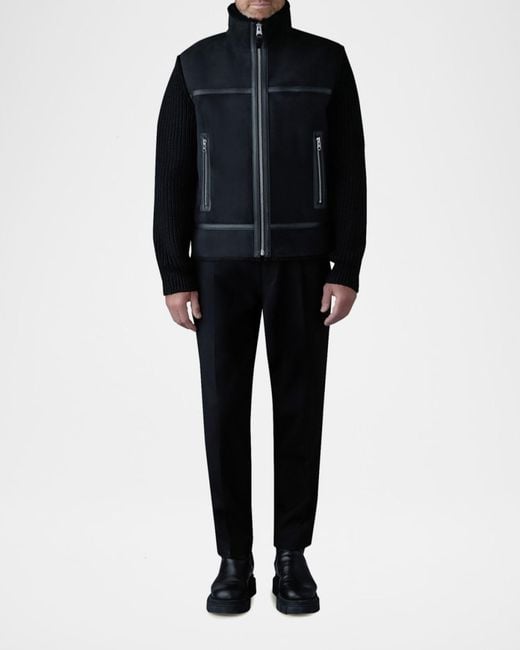 Mackage Black Apos;S Jonathan Mixed-Media Shearling Jacket for men