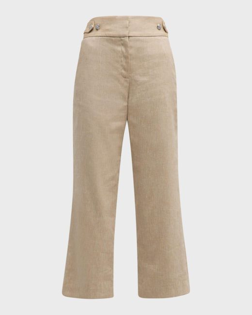 Veronica Beard Natural Aubrie Linen Pants