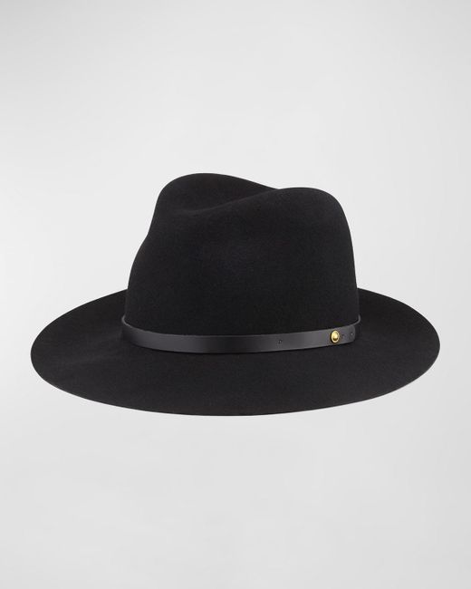 Rag & Bone Black Floppy Brim Wool Fedora Hat
