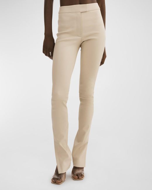 Lamarque Natural Dawn Flared Leather Pants