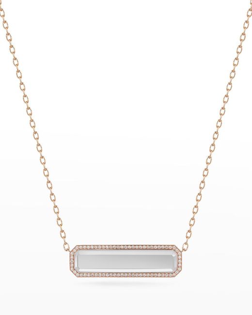 Walters Faith White Belle Rose Gold East-west Rock Crystal Tablet Necklace