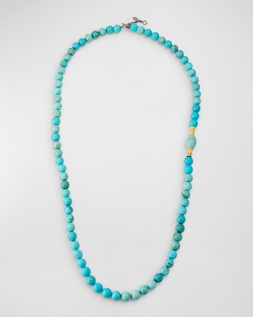 Armenta Blue Large Beaded Necklace, 34"L