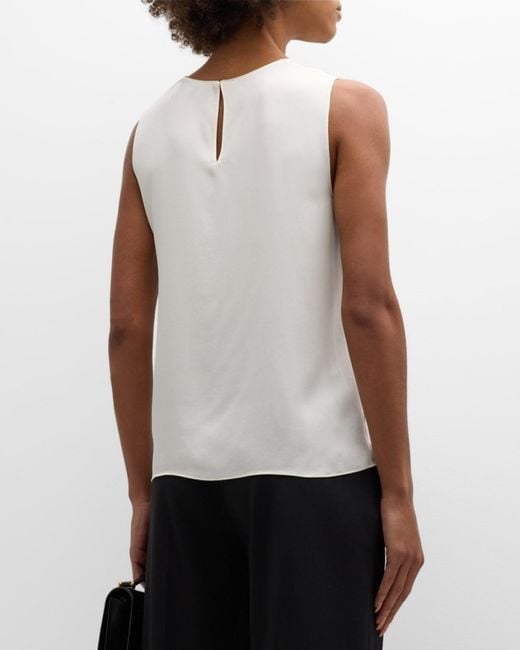 Theory White Silk Straight Shell Top