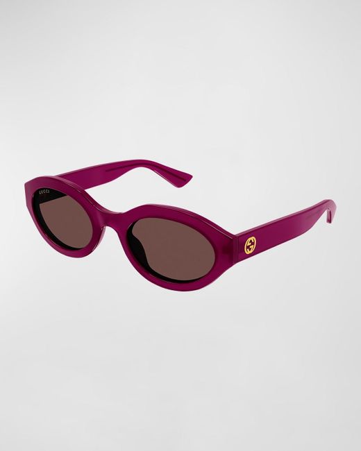 Gucci Purple Gg Plastic Oval Sunglasses