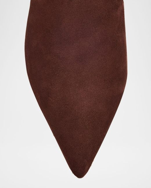 Stuart Weitzman Brown Vinnie Suede Stretch Booties