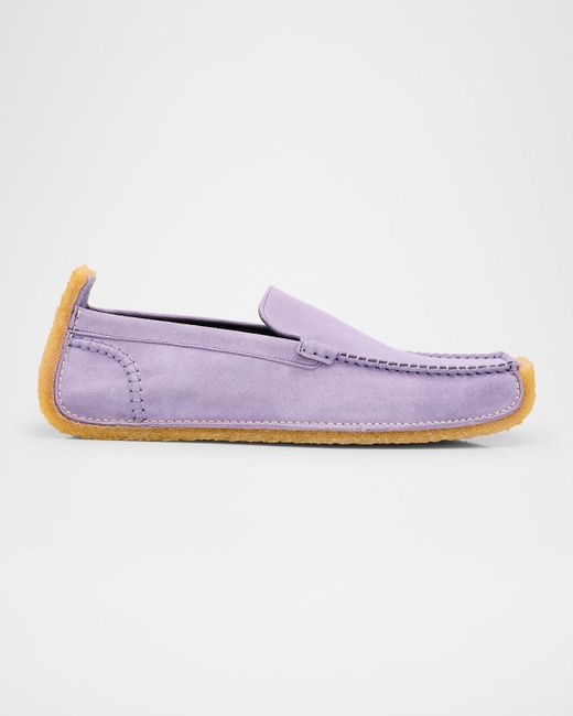 Moschino Purple Suede Moccasins for men