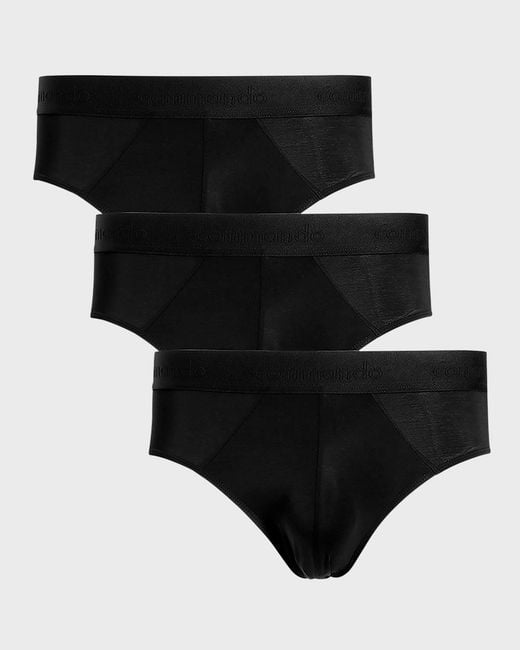 Commando Black Apos;S 3-Pack Micro-Modal Briefs for men