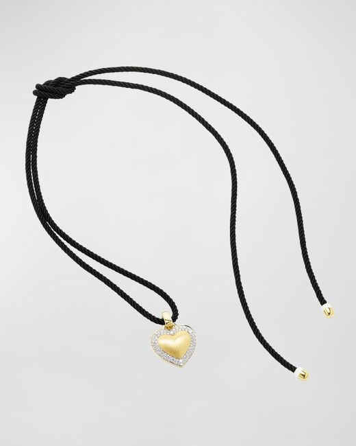 Emily P. Wheeler White Soft Heart Necklace With 18k Yellow Gold And Diamonds