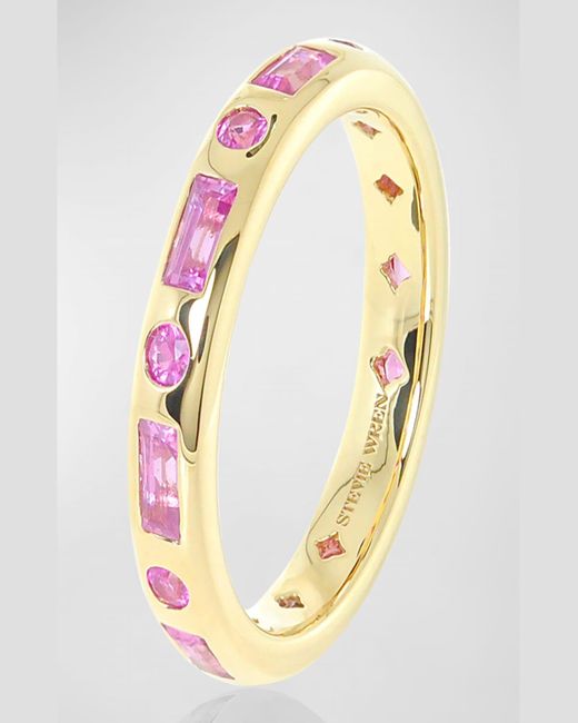 Stevie Wren The Moxie 18k Pink Sapphire Eternity Ring