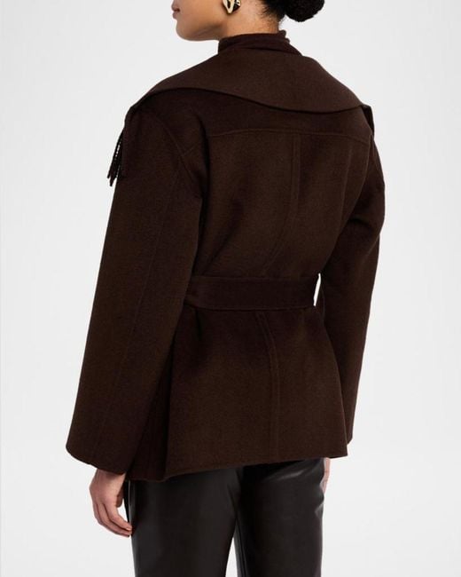 Jonathan Simkhai Black Rowen Fringe Wool Jacket