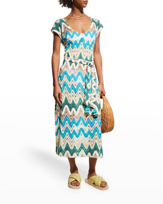 Trina Turk Palisades Crochet Knit Column Dress in Blue Lyst