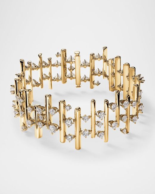 Hearts On Fire Metallic Barre Small 18K Multi-Row Diamond Bracelet