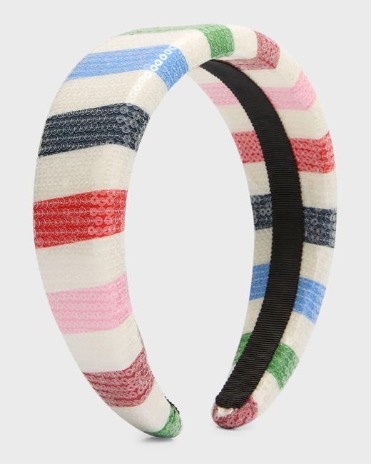 Kate Spade Multicolor Adventure Stripe Sequin Wide Headband