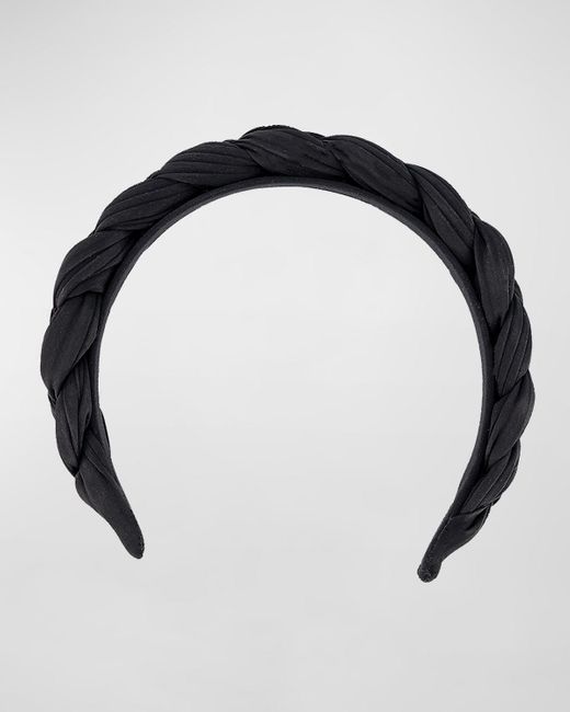 Alexandre De Paris Black Braided Silk-blend Headband