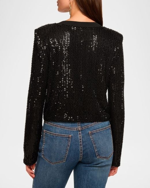 Ramy Brook Black Anna Sequined Jacket