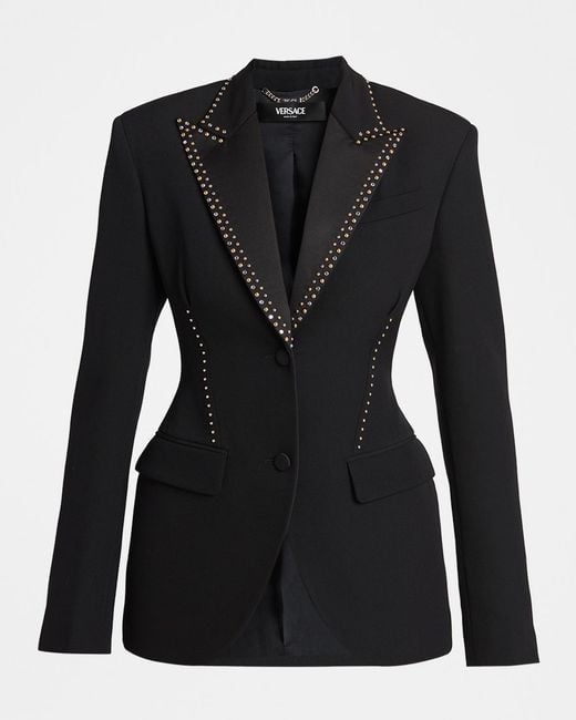 Versace Black Studded Single-Breasted Jacket