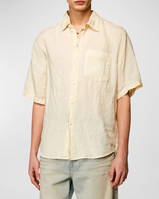 DIESEL Natural Linen Sport Shirt for men