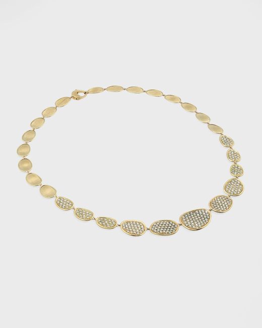 Marco Bicego Natural 18k Yellow Gold Lunaria Pave Diamond Necklace