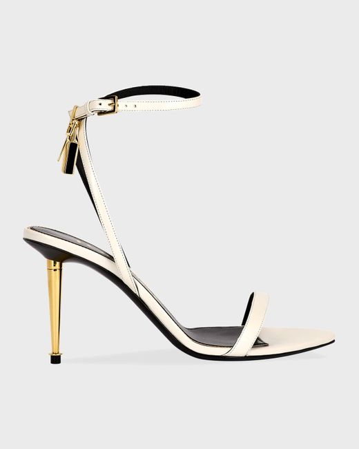 Tom Ford White Lock Leather Sandals
