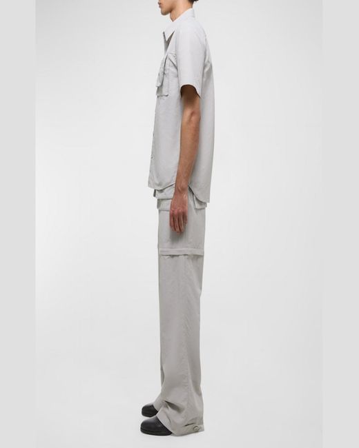 Helmut Lang Gray Air Nylon Pocket Short-Sleeve Shirt for men