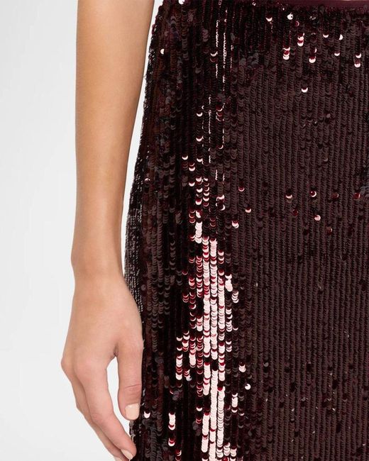 Jonathan Simkhai Purple Sequined Midi Skirt