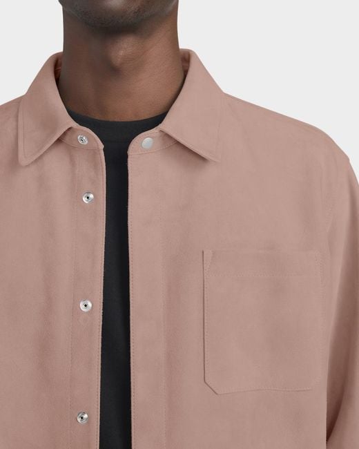 FRAME Pink Apos;S Solid Suede Overshirt for men
