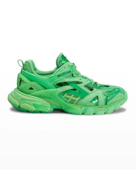 Balenciaga Track 2 Clear Caged Trainer Sneakers in Green for Men | Lyst