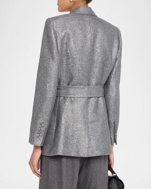 Kobi Halperin Gray Trinity Belted Metallic Jacket