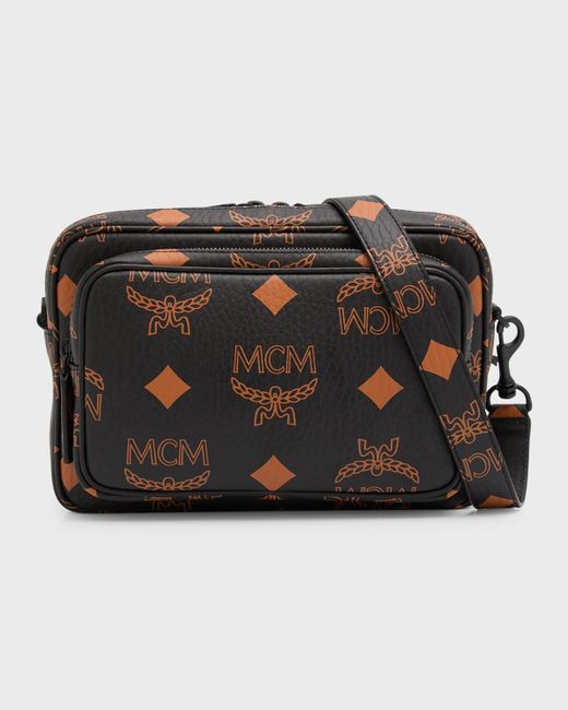 MCM Black Aren Visetos Small Crossbody Bag for men