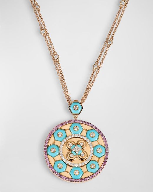 Miseno Metallic 18K Rose Baia Pendant Necklace With Diamonds, Sapphires And