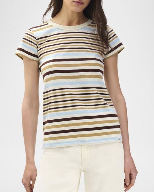 Rag & Bone Gray The Slub Striped Tee
