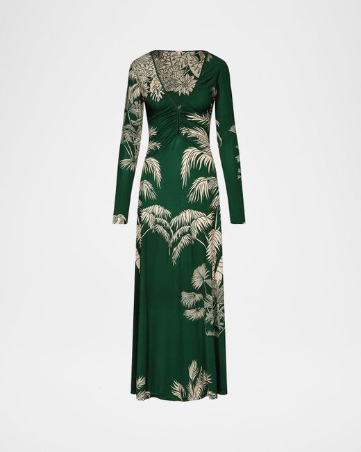 Johanna Ortiz Green Alma Bordada Maxi Dress