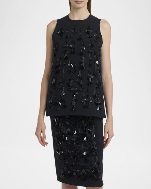 Plan C Black Sequined Tank Top