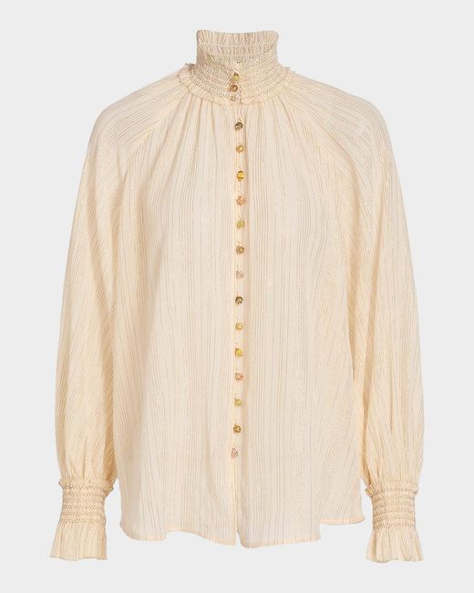 Zimmermann Natural Aster Buttoned Blouse