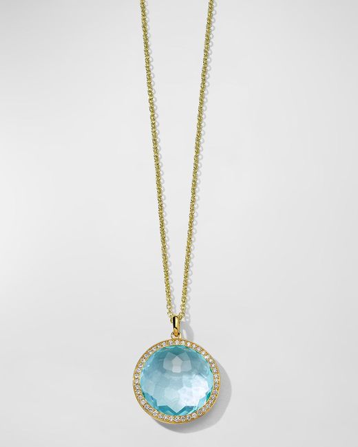 Ippolita White Medium Pendant Necklace In 18k Gold With Diamonds