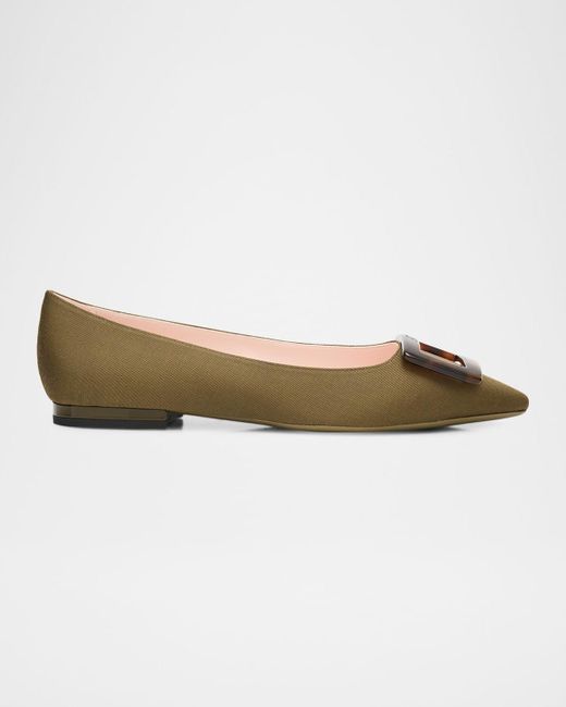 Roger Vivier Multicolor Gommettine Grosgrain Turtle Flats