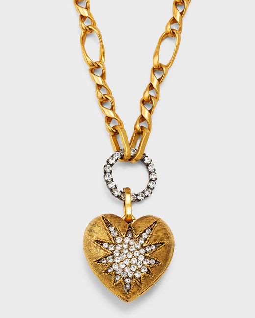 Elizabeth Cole Metallic Tefiti 24k Gold-plated And Crystal Heart Pendant Necklace